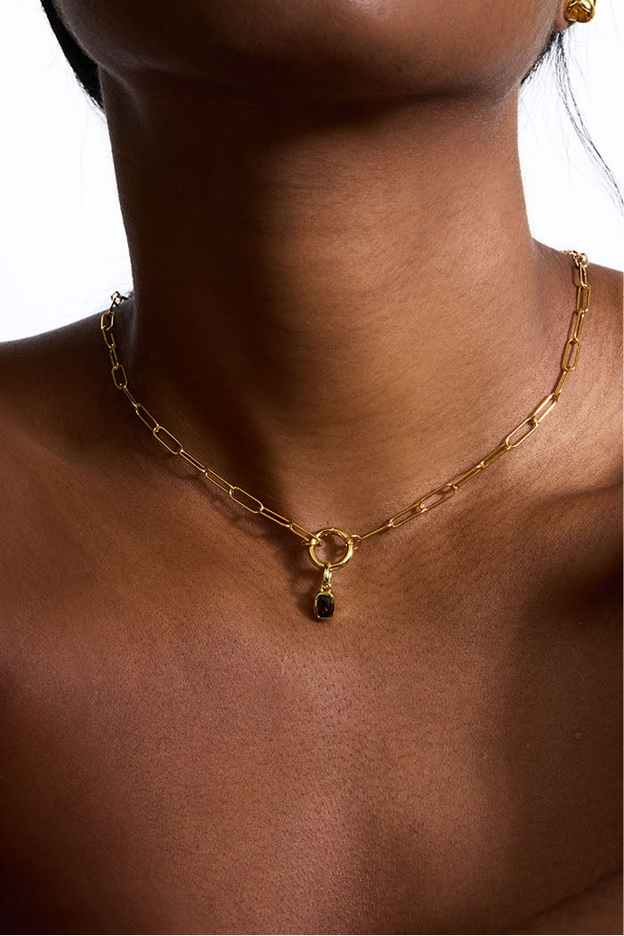 Collier Latché Trombone - Argent Blanc Plaqué Or