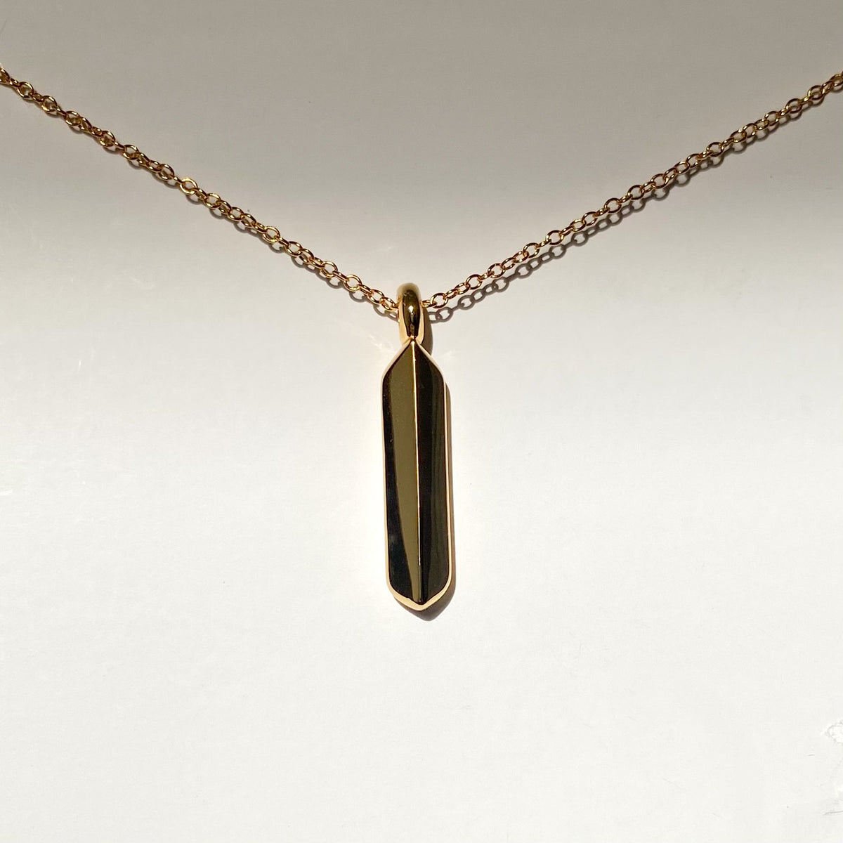 Amulet Necklace - White Gold Plated Silver