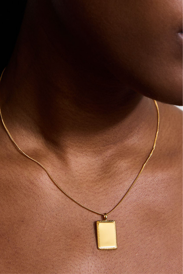 Collier Signature - Argent Blanc Plaqué Or