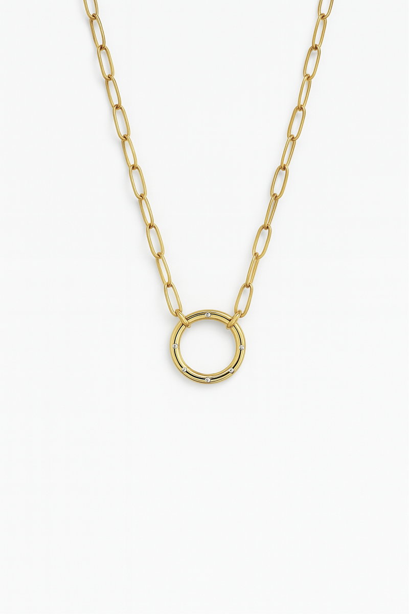 Collier Diamant - Argent Blanc Plaqué Or