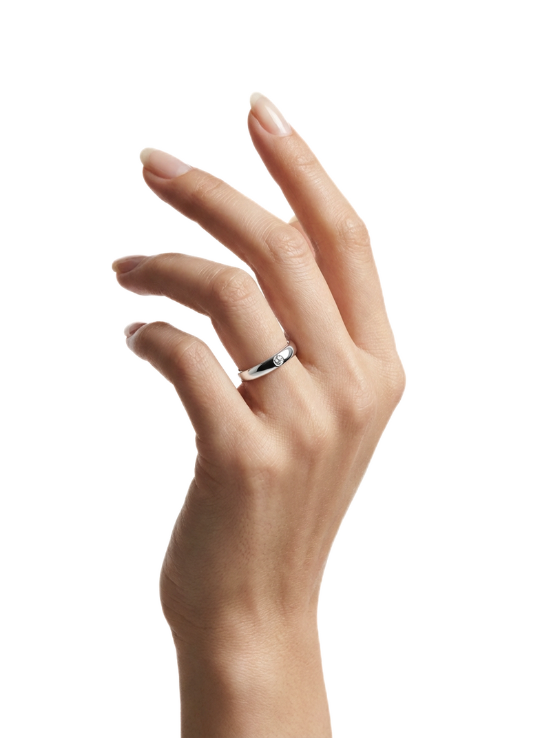 Bague Alliance Diamant - Argent Blanc