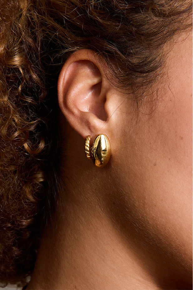 Boucles Hélios - Argent Blanc Plaqué Or