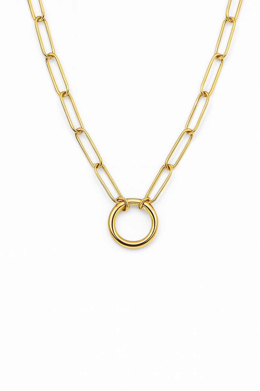 Collier Latché Trombone - Argent Blanc Plaqué Or