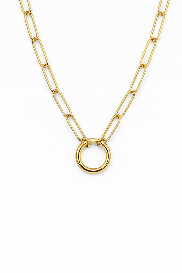 Collier Latché Trombone - Argent Blanc Plaqué Or
