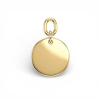 Charm Rond Gravure - Argent Blanc Plaqué Or