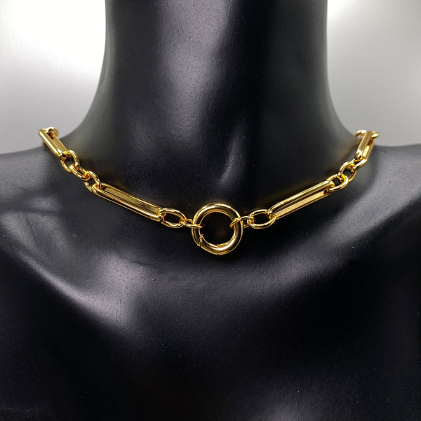 Collier Étreinte - Argent Blanc Plaqué Or