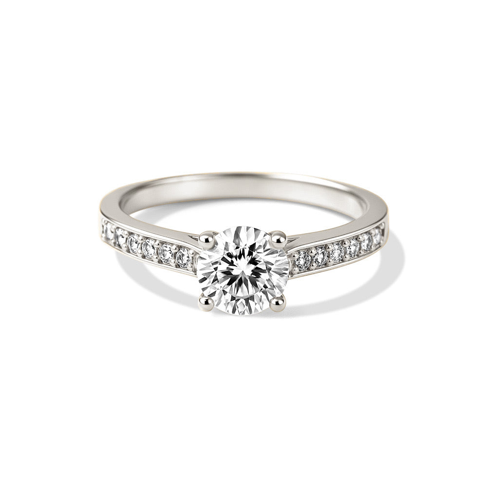 Bague Solitaire Diamant - Argent Blanc
