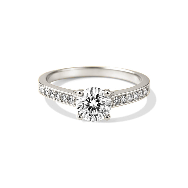 Bague Solitaire Diamant - Argent Blanc