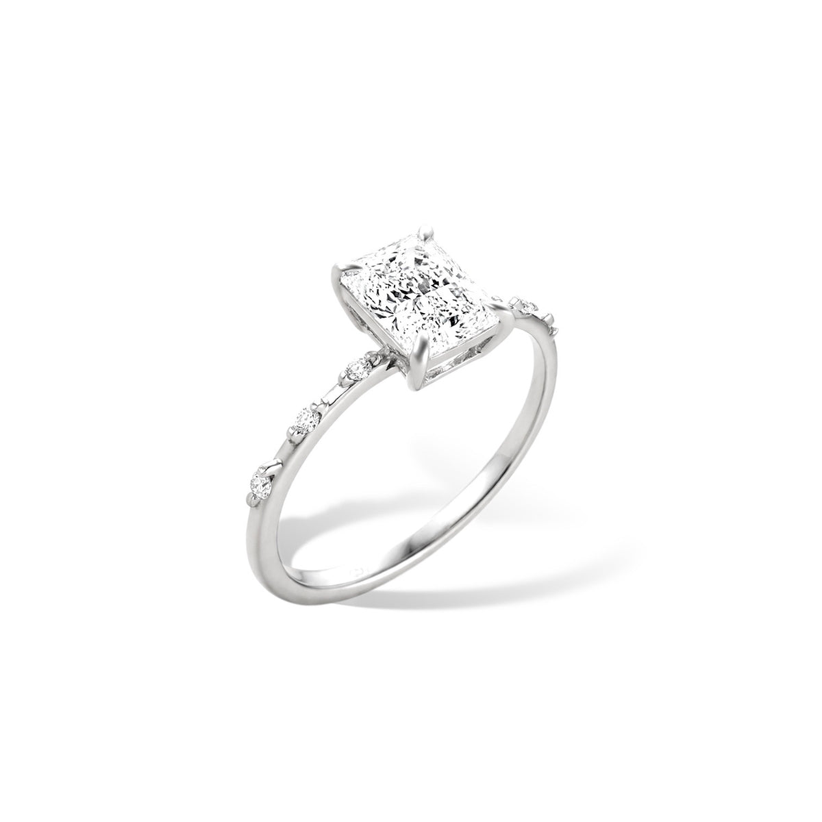 Hilton Square Ring - White Silver