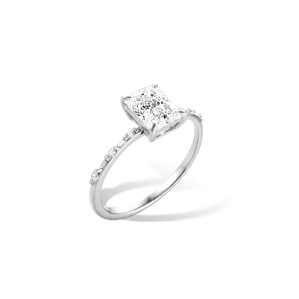 Hilton Square Ring - White Silver