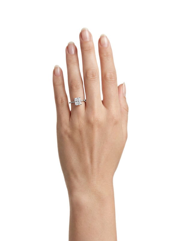 Bague Hilton Square - Argent Blanc
