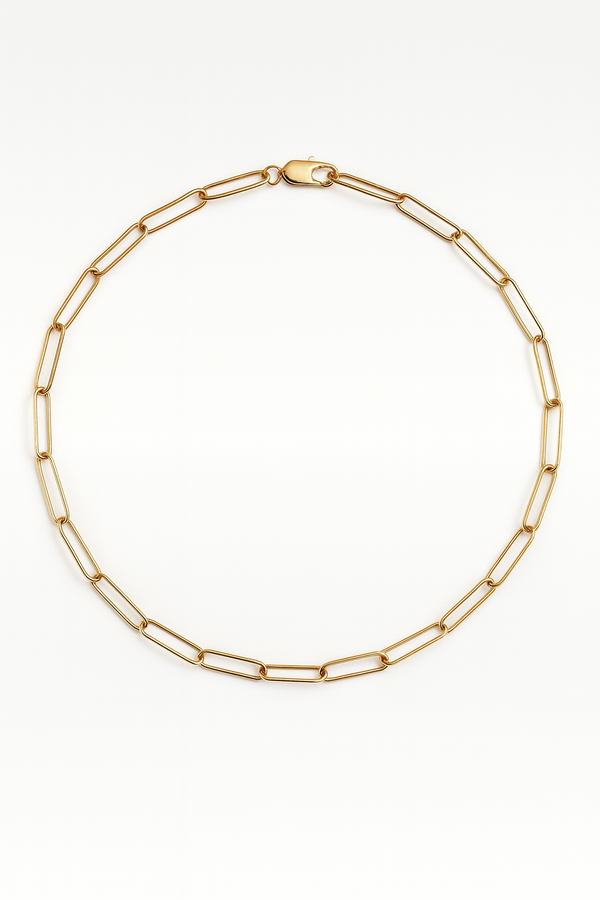Collier Chaine Trombone - Argent Blanc Plaqué Or