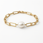 Bracelet Perlé Trombone - Argent Blanc Plaqué Or