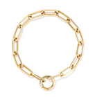 Bracelet Latché Trombone - Argent Blanc Plaqué Or