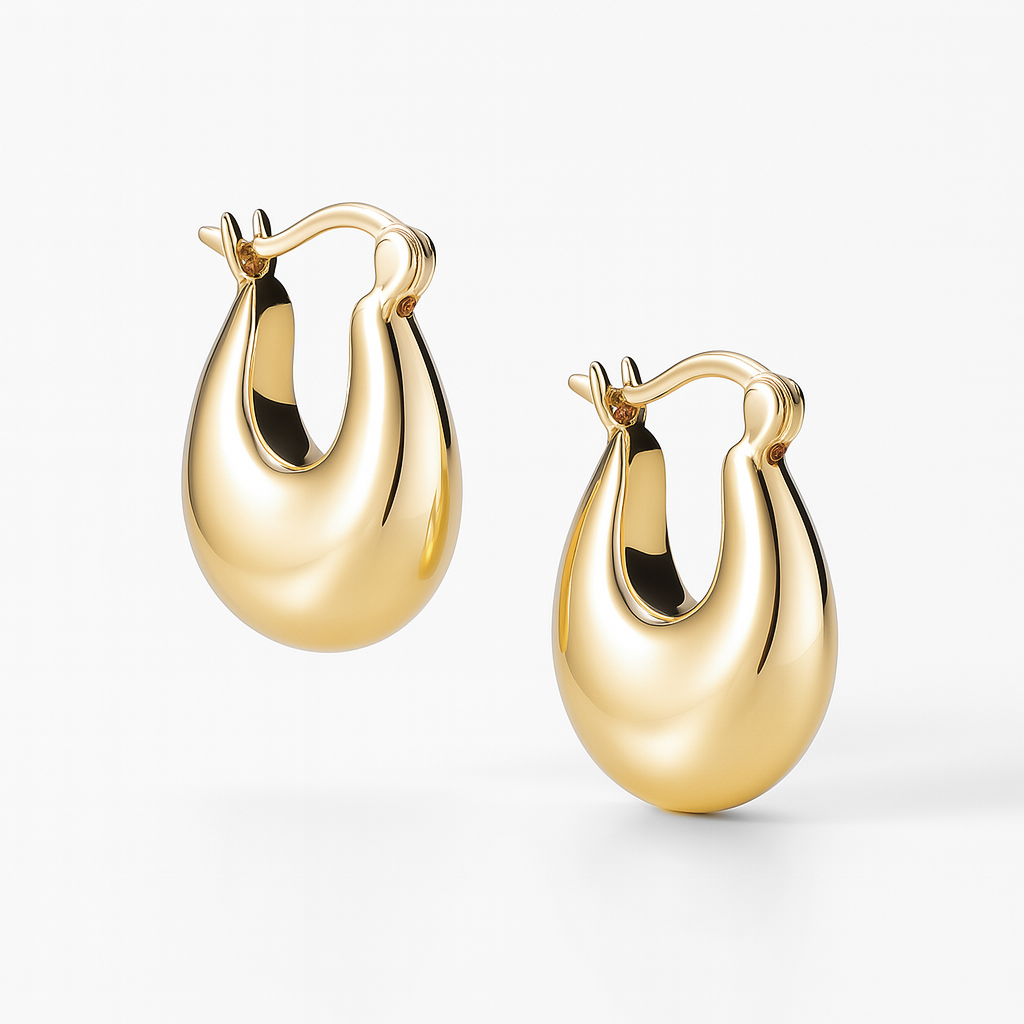 Boucles Nova - Argent Blanc Plaqué Or