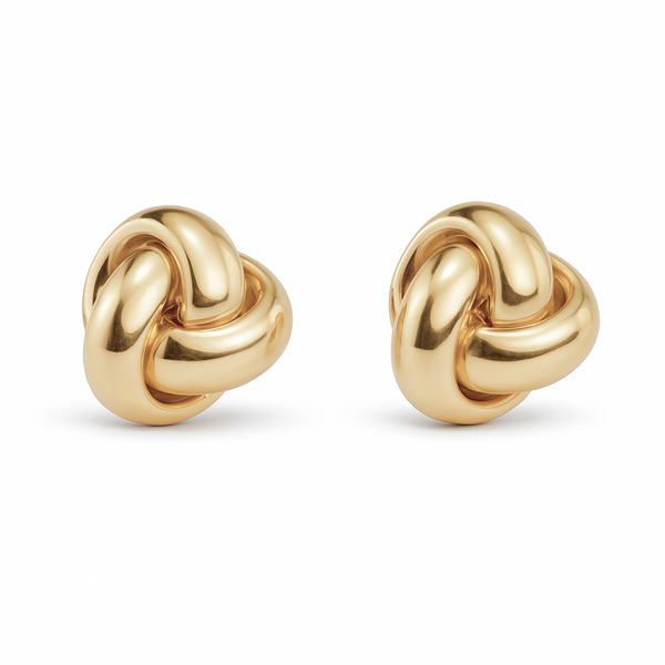 Boucles Nouées - Argent Blanc Plaqué Or