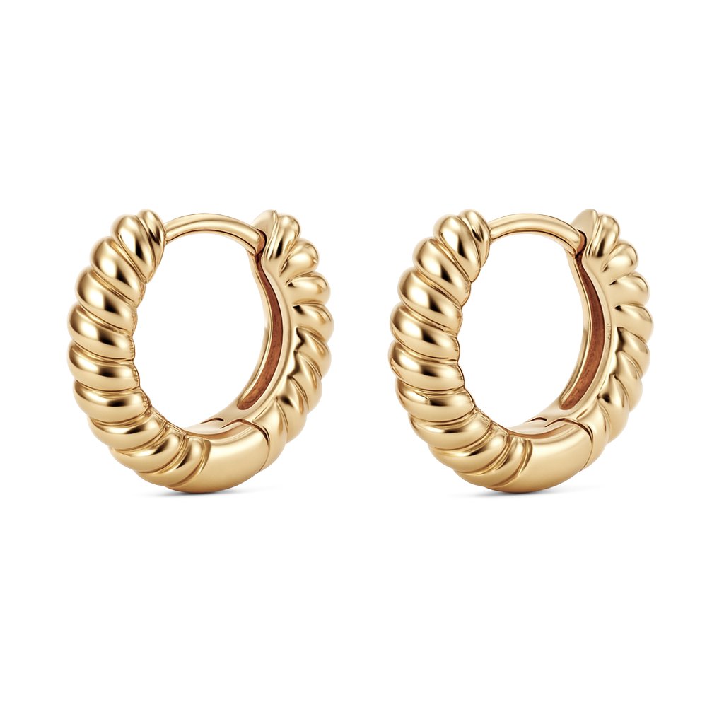 Boucles Élégance - Argent Blanc Plaqué Or