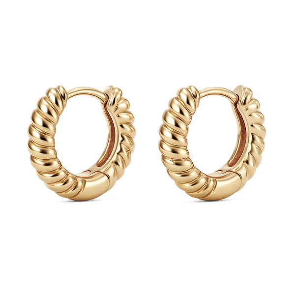 Boucles Élégance - Argent Blanc Plaqué Or