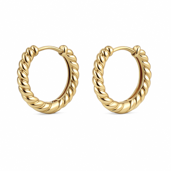 Boucles Petite Élégance - Argent Blanc Plaqué Or