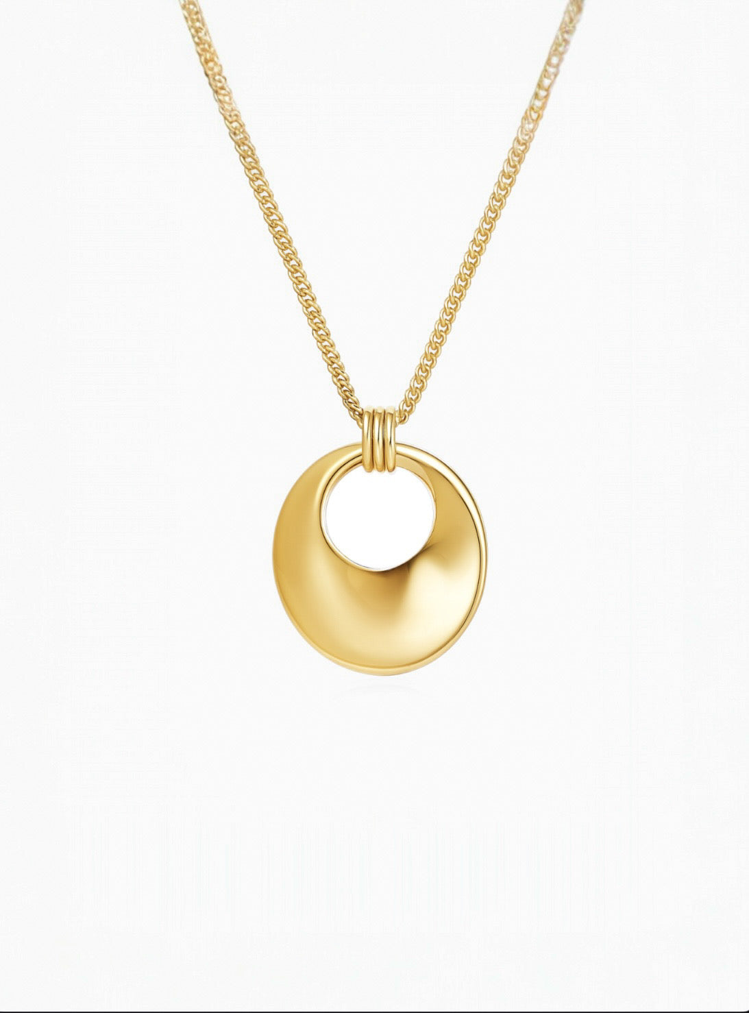 Umbrella Necklace - White Gold Plated Silver