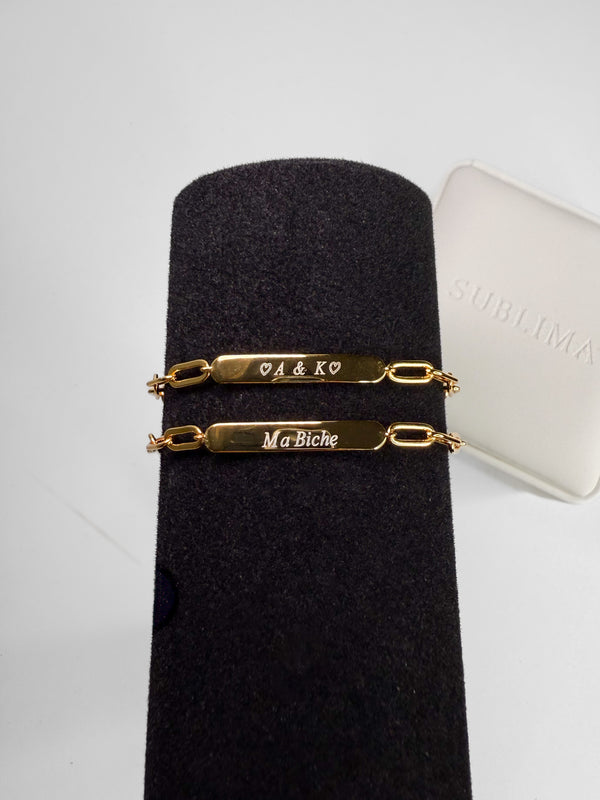 Bracelet Memory - Argent Blanc Plaqué Or
