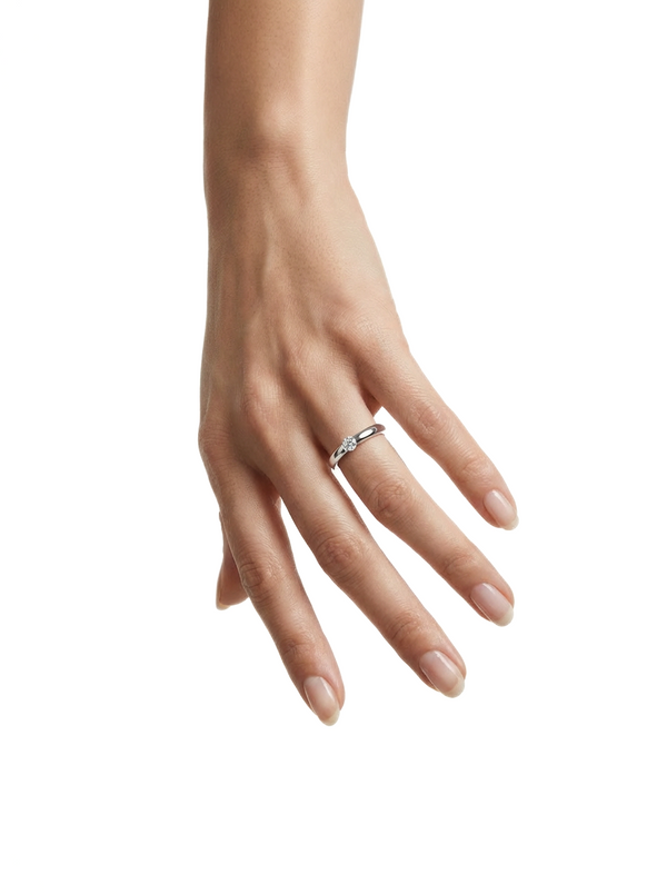 Bague Mini Alliance Diamant - Argent Blanc