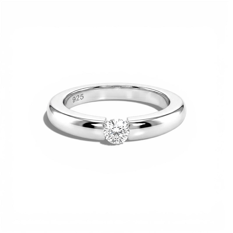 Bague Mini Alliance Diamant - Argent Blanc