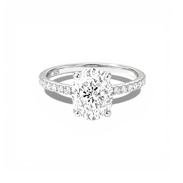 Bague Mini Lucent Oval - Argent Blanc