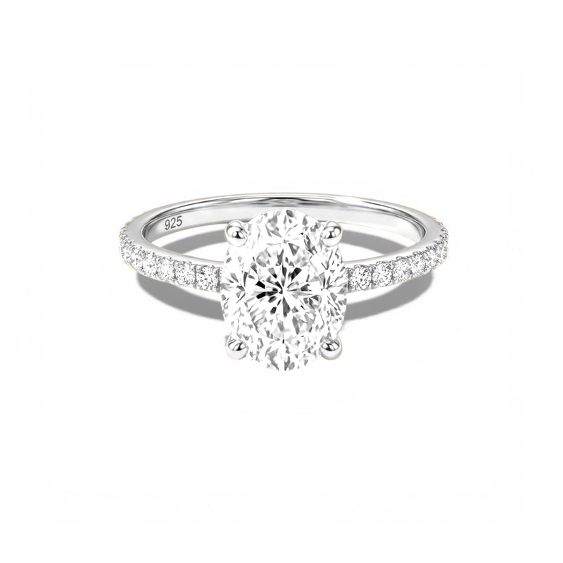 Bague Mini Lucent Oval - Argent Blanc