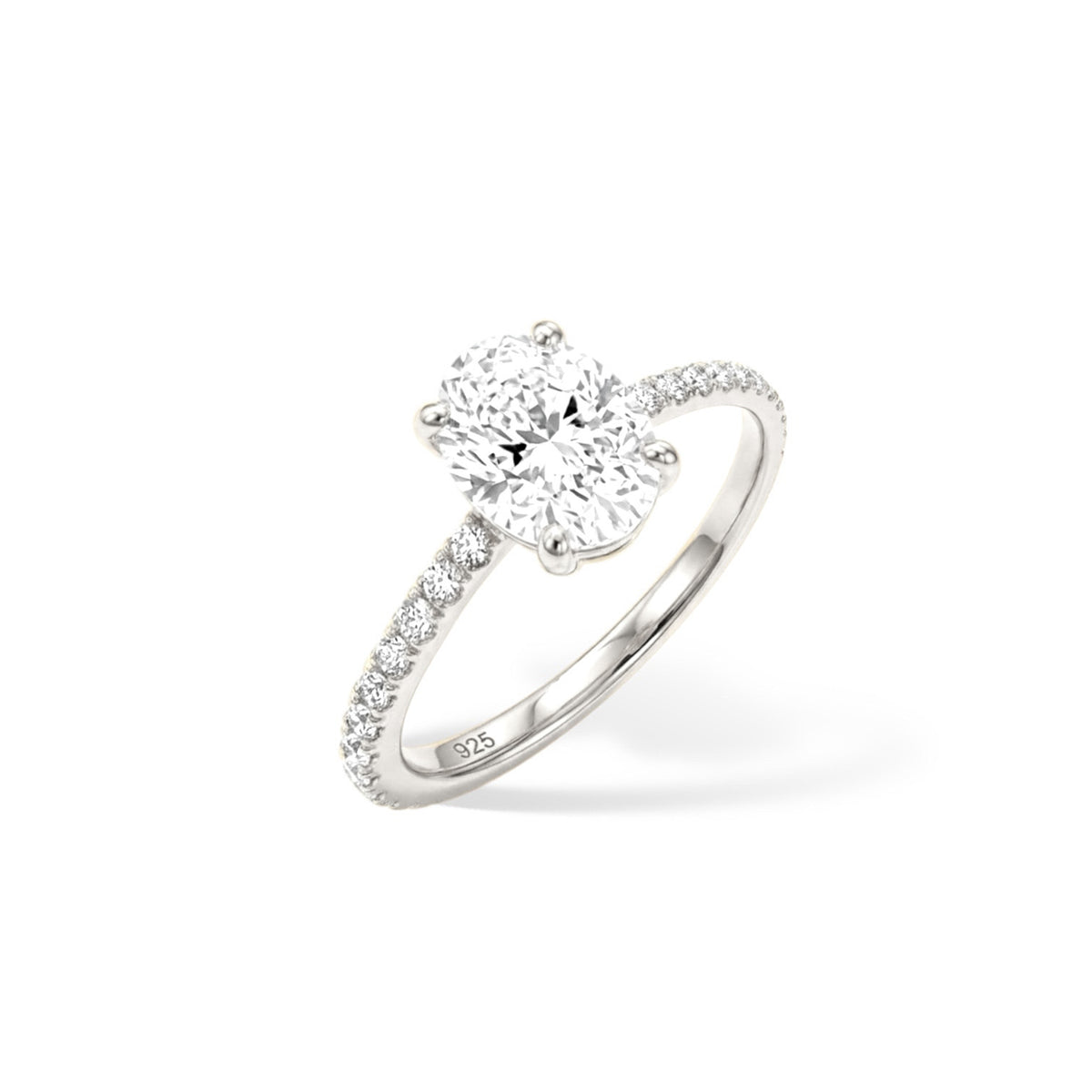 Bague Mini Lucent Oval - Argent Blanc
