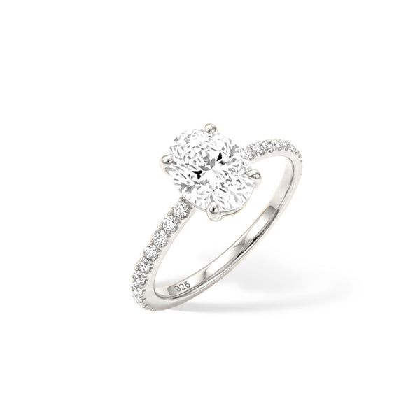 Bague Mini Lucent Oval - Argent Blanc