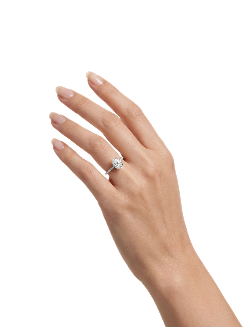 Bague Mini Lucent Oval - Argent Blanc