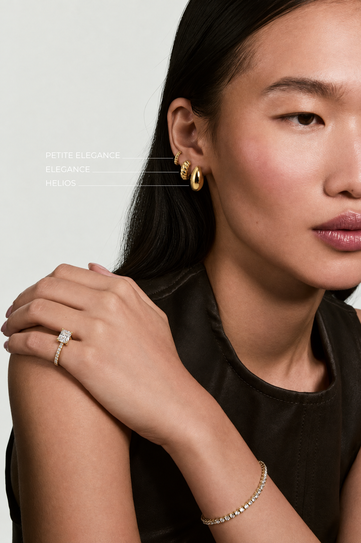 Helios Earrings - White Gold Plated Silver
