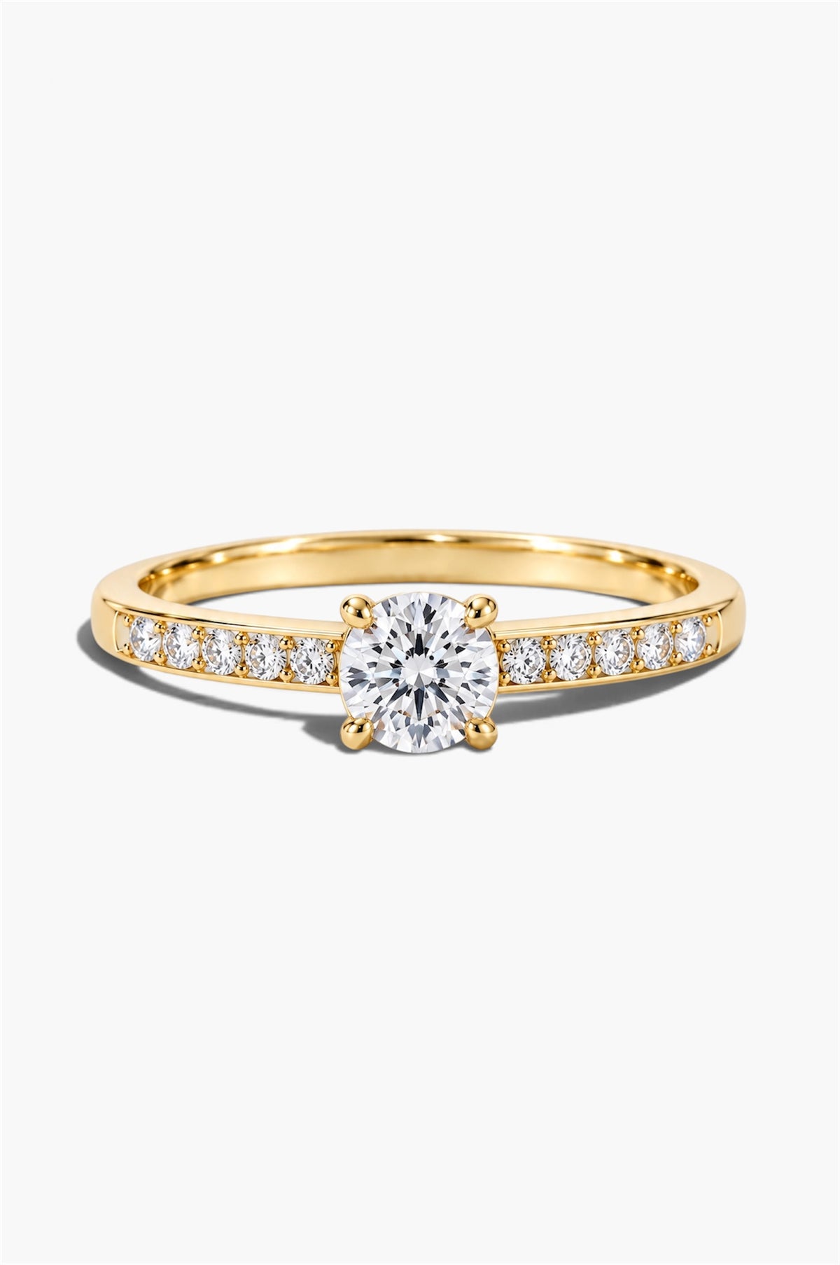 Diamond Solitaire Ring - Sterling Silver