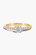 Diamond Solitaire Ring - Sterling Silver