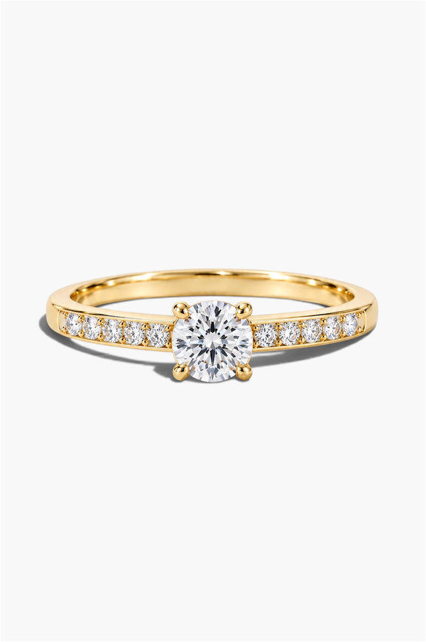 Diamond Solitaire Ring - Sterling Silver