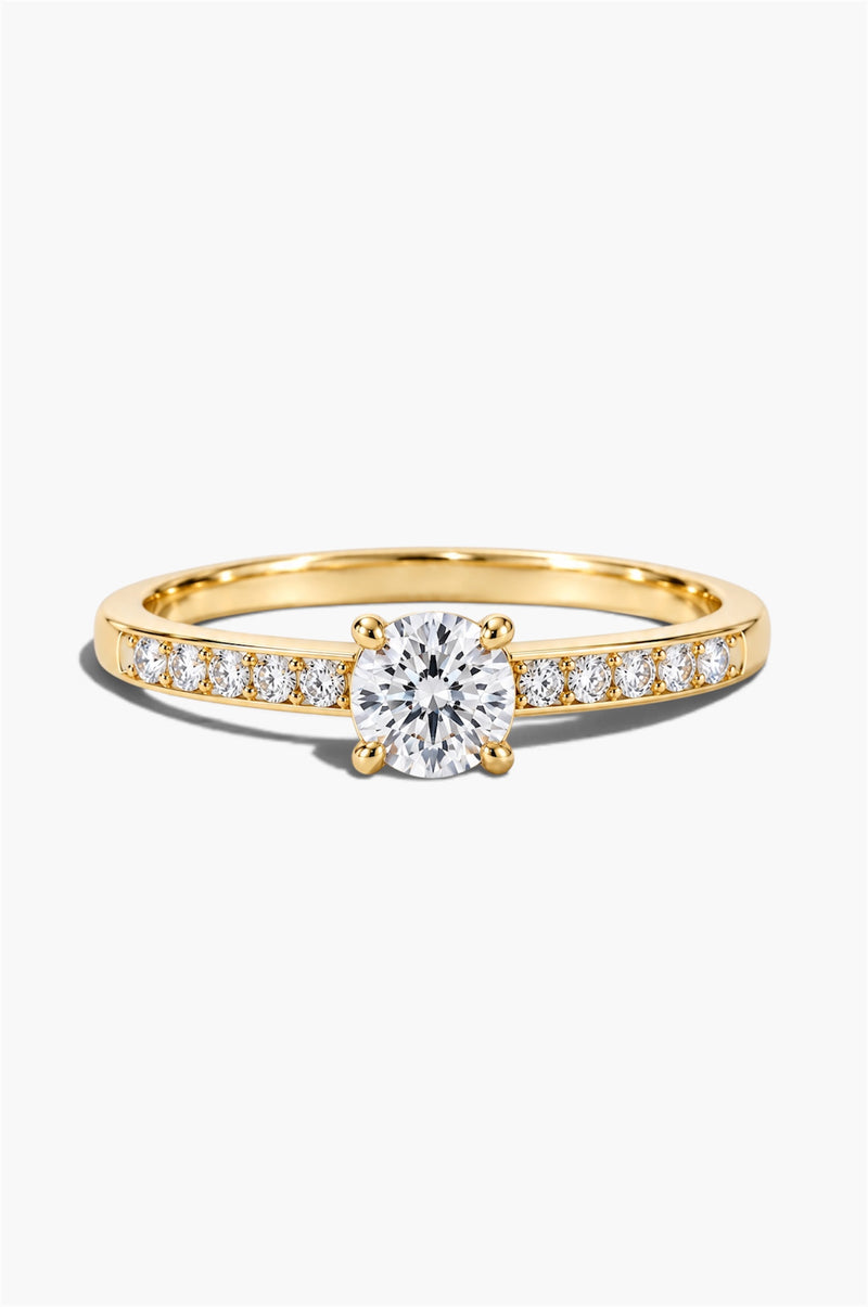 Diamond Solitaire Ring - Sterling Silver