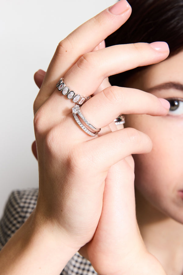Bague Solitaire Diamant - Argent Blanc