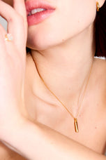 Amulet Necklace - White Gold Plated Silver