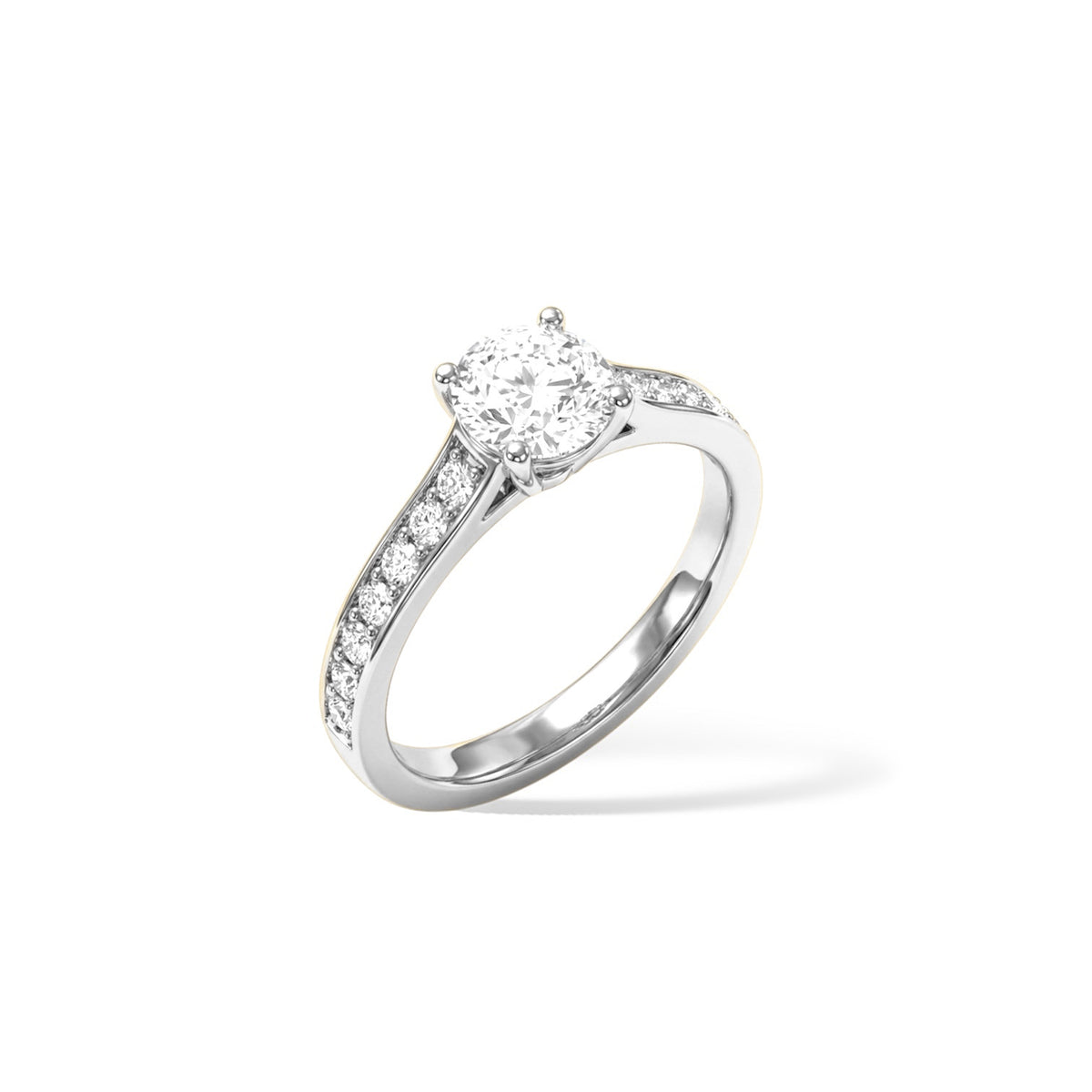 Bague Solitaire Diamant - Argent Blanc