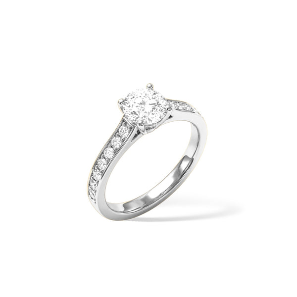Bague Solitaire Diamant - Argent Blanc