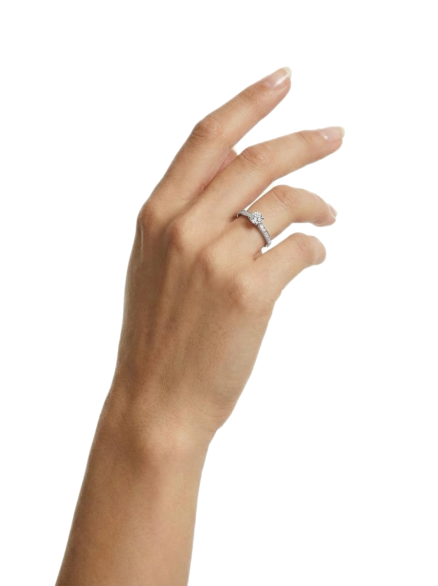 Bague Solitaire Diamant - Argent Blanc