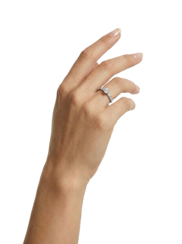 Bague Solitaire Diamant - Argent Blanc