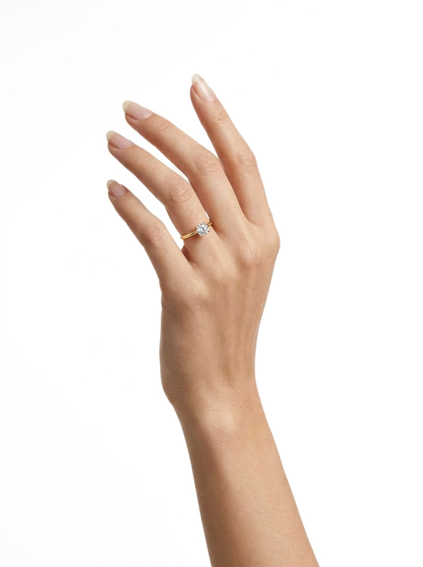 Bague Solitaire Idylla - Plaqué Or 18k
