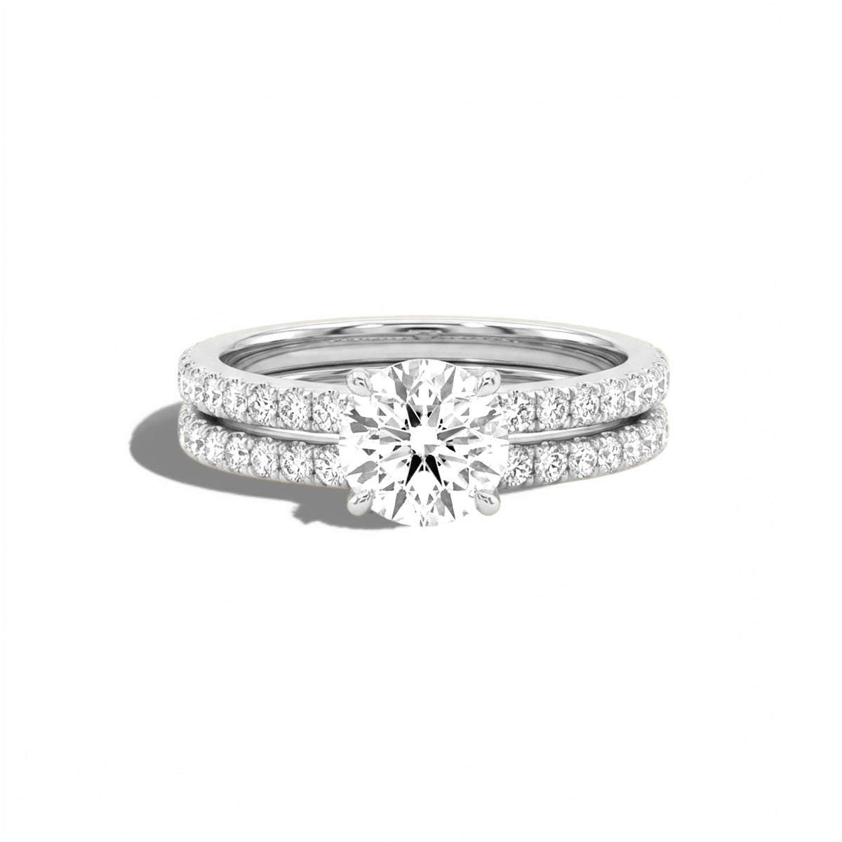 Bague Symphonie (Duo) - Argent Blanc
