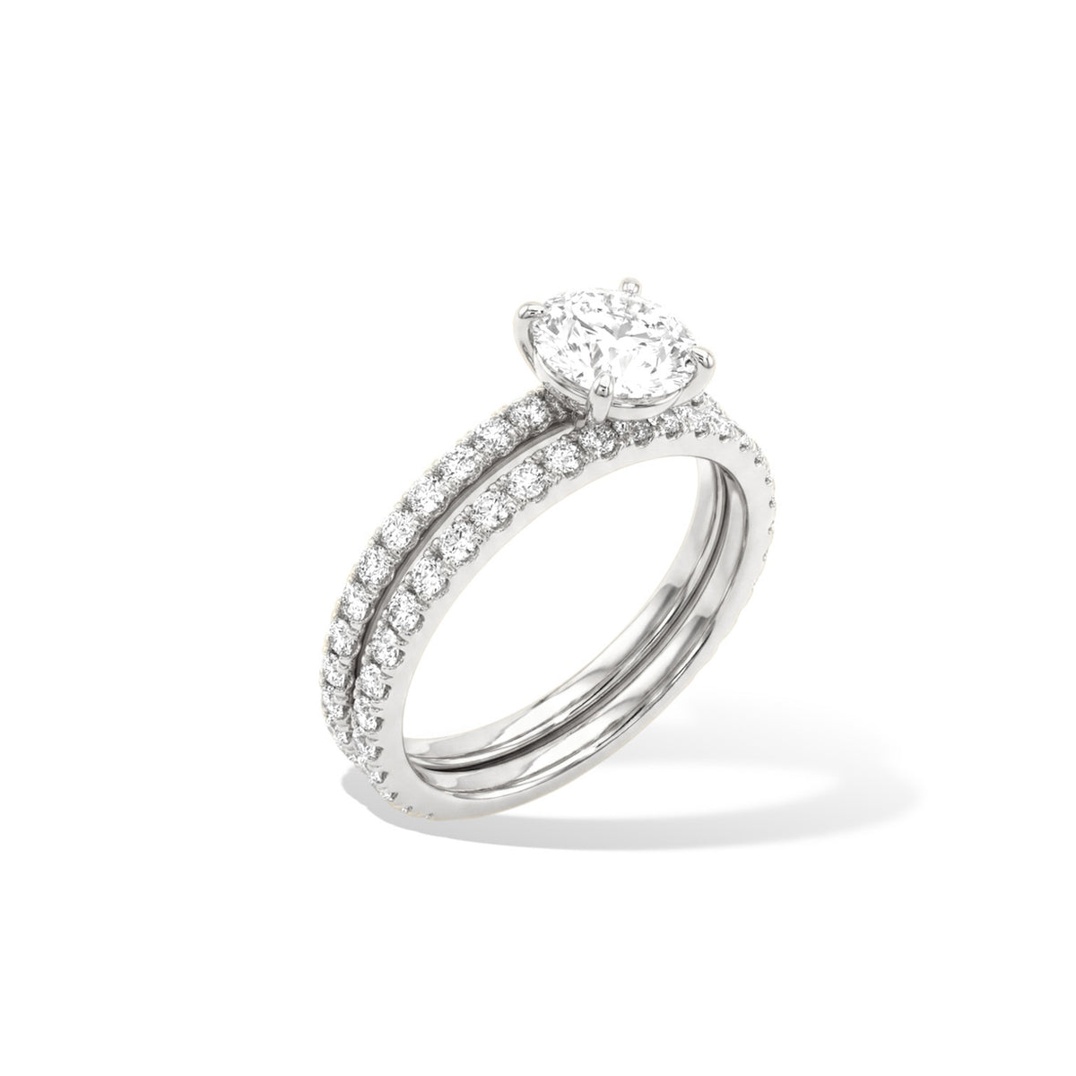 Bague Symphonie (Duo) - Argent Blanc