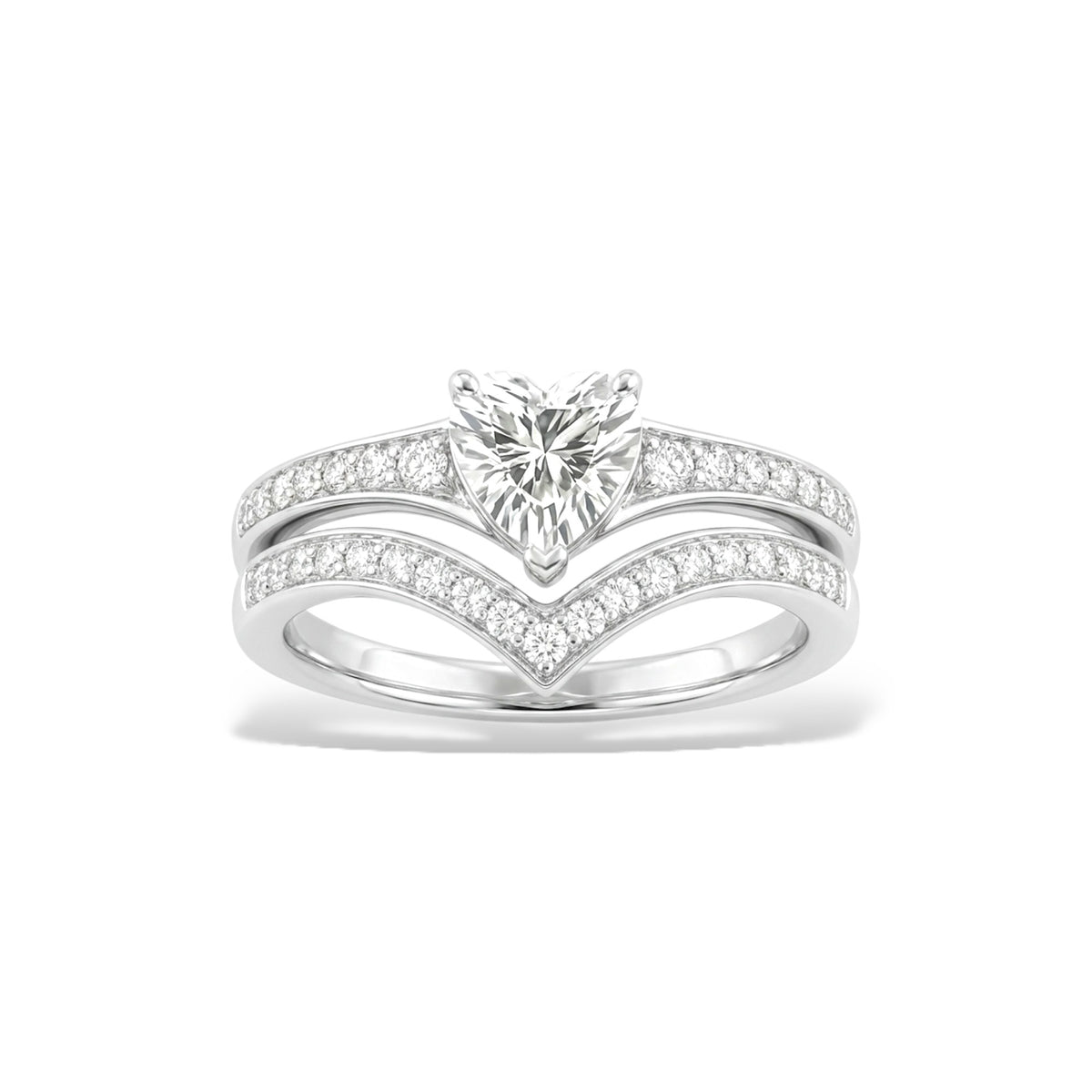 Bague Cluster (Duo) - Argent Blanc