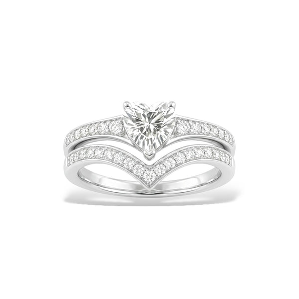 Bague Cluster (Duo) - Argent Blanc