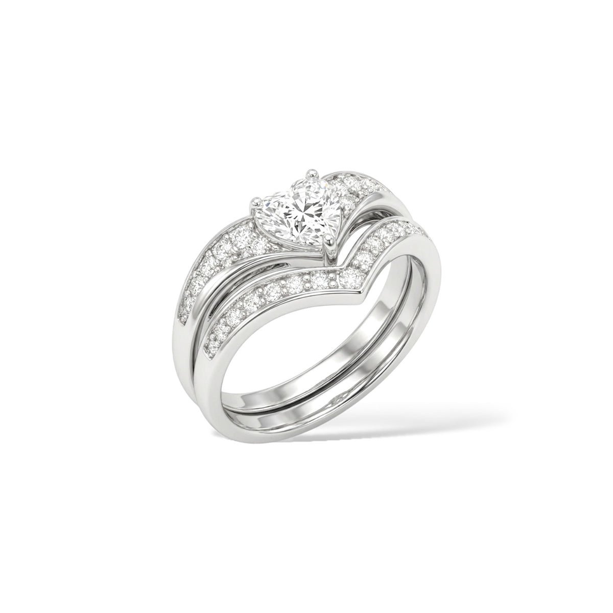 Bague Cluster (Duo) - Argent Blanc