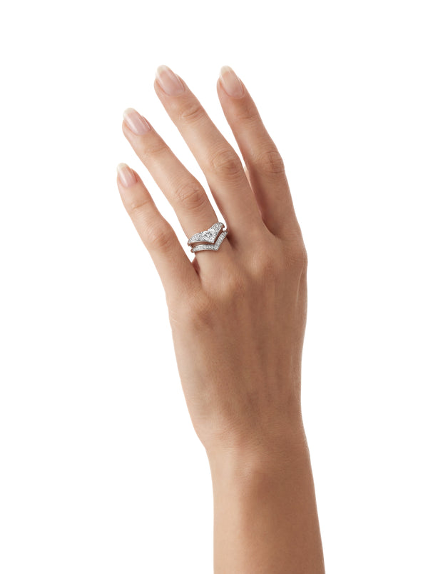 Bague Cluster (Duo) - Argent Blanc